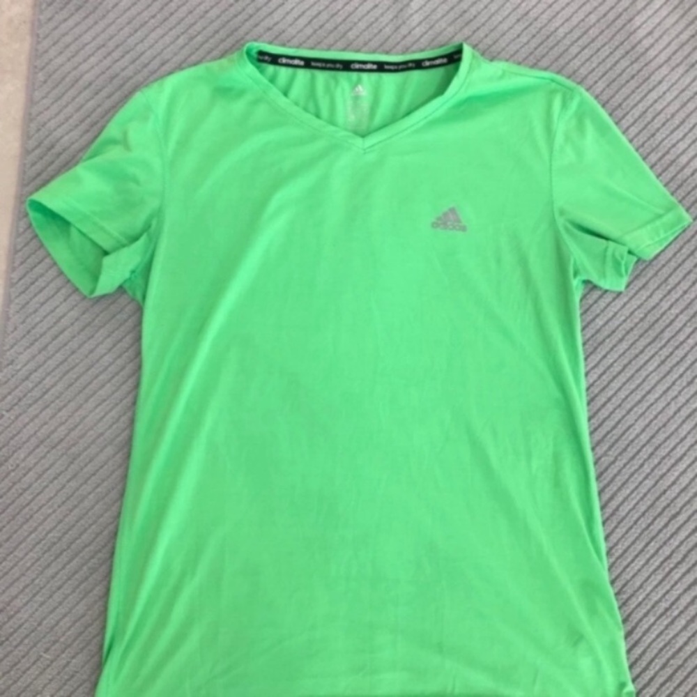 Adidas Short Sleeve V-Neck Climalite Shirt Size M - Picture 6 of 8